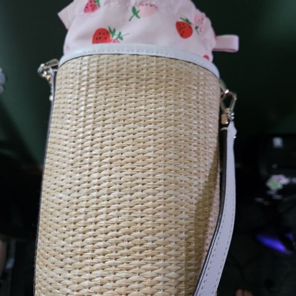 Kate Spade Straw Crossbody Bag with Strawberry Embroidery - Picture 3 of 4